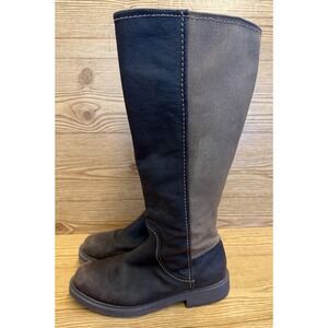 Clarks Opal Glow Brown Two Tone Leather Riding Boots Womens Size 8 W